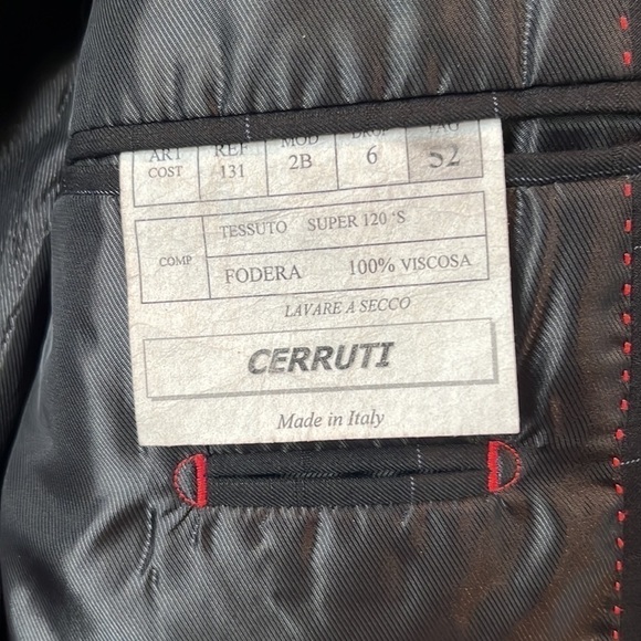 CERUTTI 1881 Italian suit jacket dark gray/ black blue windowpane tag Italian 52 - Picture 9 of 15